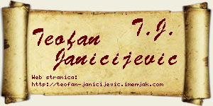 Teofan Janičijević vizit kartica